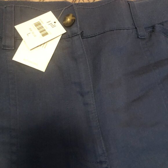 Women’s J. Jill Caper Capri Stretch Waist NAVY INK Blue Size L NWT - Picture 3 of 6